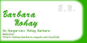 barbara mohay business card